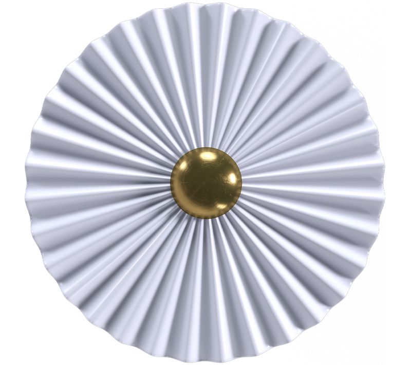 Lampe Murale Applique Fleur En Métal Blanc Et Doré - 45cm Blanc