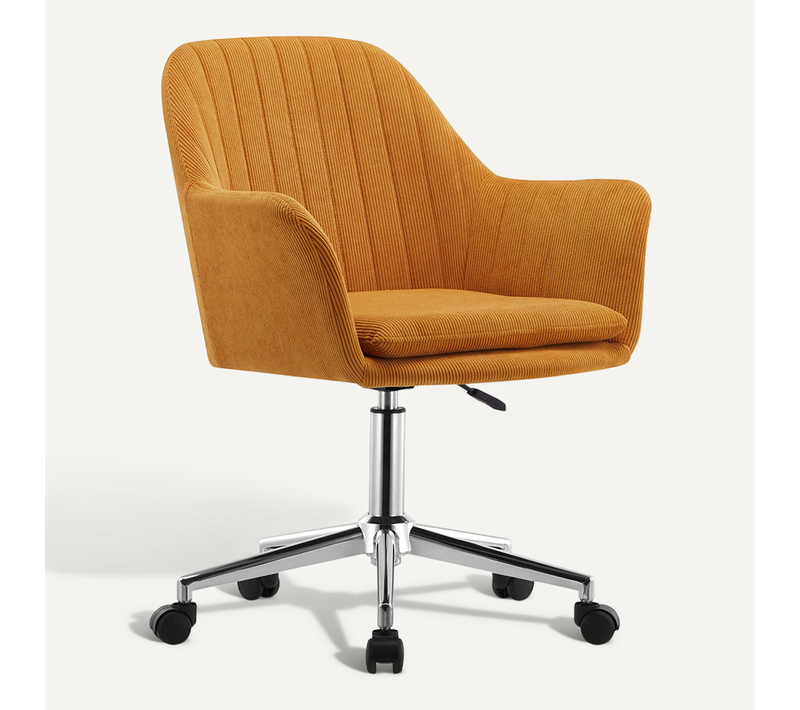 Chaise De Bureau Pivotante Avec Accoudoirs - Venia Orange