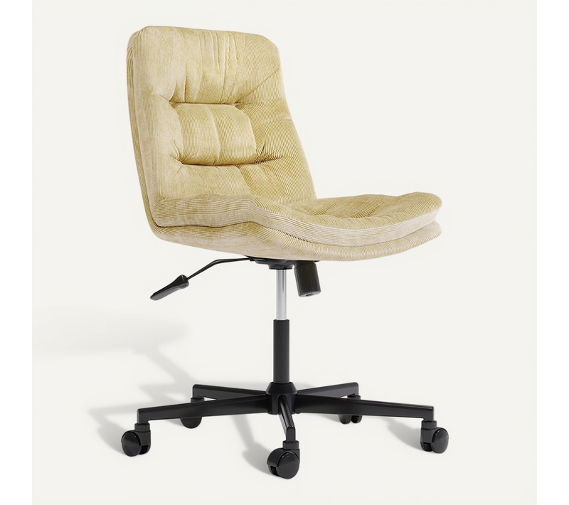 Chaise De Bureau Tapissée - Rotative - Arba Jaune