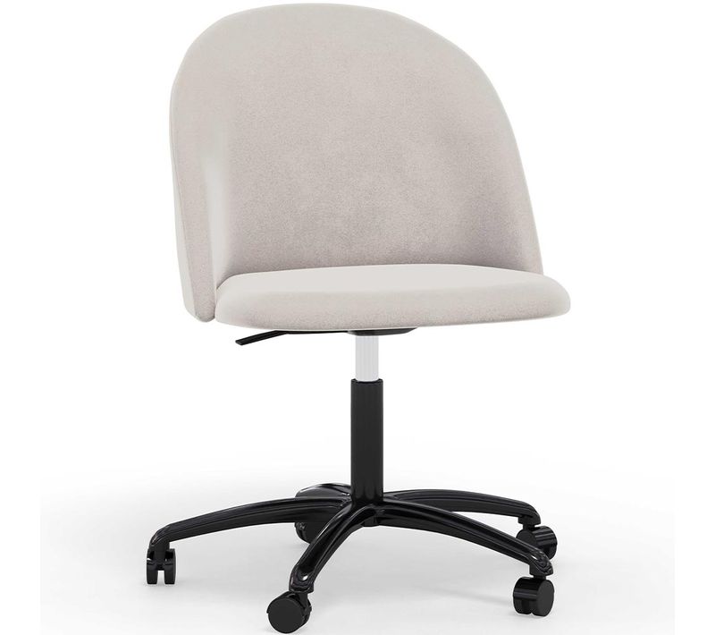 Chaise De Bureau Rembourrée - Velours - Bennett Beige