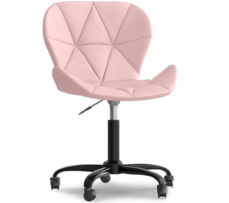 Chaise De Bureau Tapissée En Pu - Winka Structure Noire Rose
