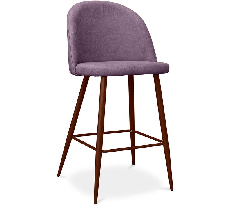 Tabouret Rembourré En Tissu - Design Scandinave - 66cm- Bennett Violet
