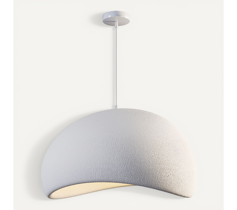 Lampe Suspendue En Résine - 40cm - Moon Blanc
