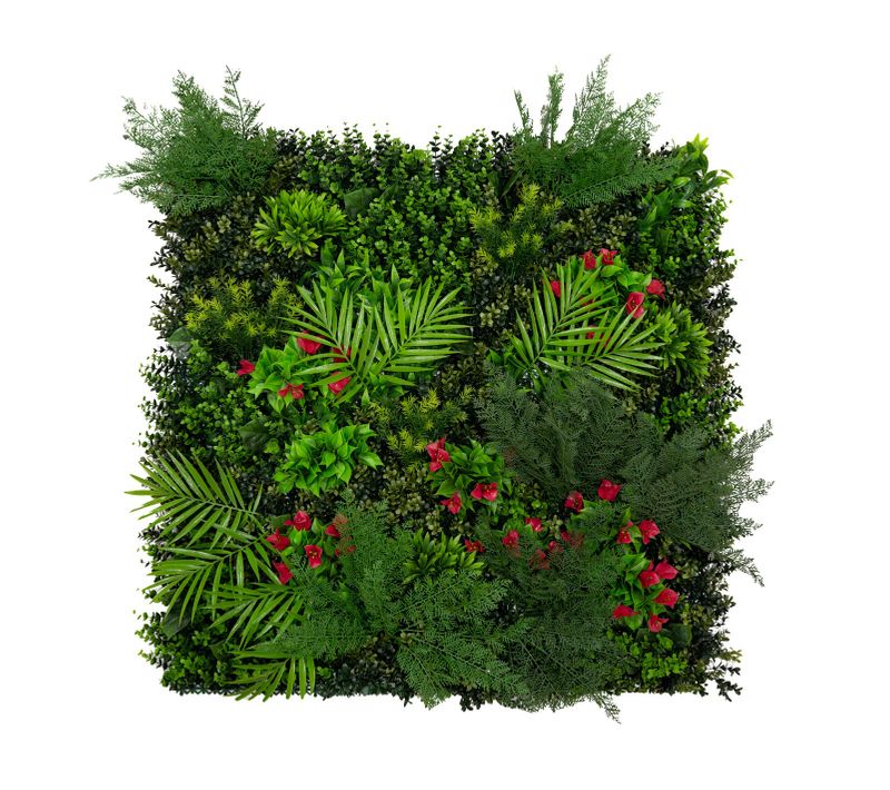 Panneau Mural Végétal Artificiel 1 X 1 M Mira Feuillage Décor Jardin Maison