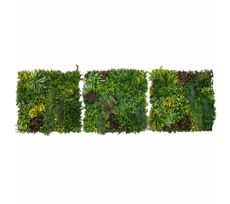 3x Panneau Mural Végétal Artificiel 1 X 1 M Cassia Feuillage Décor Jardin Maison