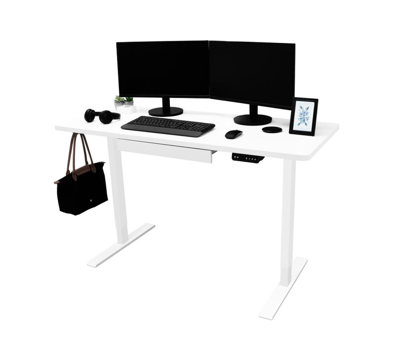 Bureau Assis-debout électrique 140 Cm Réglable En Hauteur Ports De Chargement