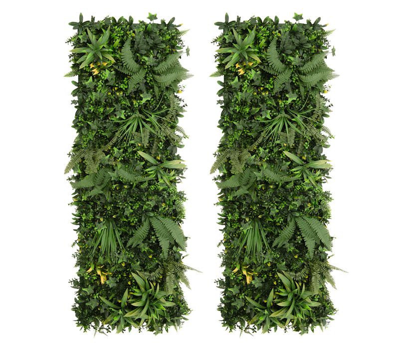 Panneau Mural Végétal Artificiel X2 Ayla 50 Cm X 150 Cm Jardin Maison