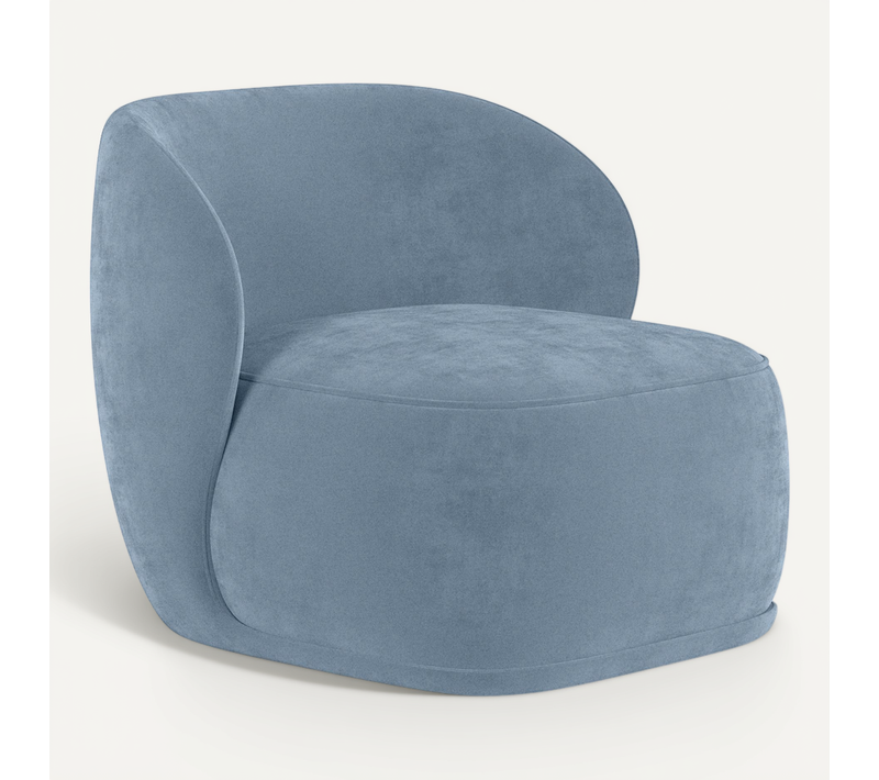 Fauteuil Tapissé En Velours - Fauteuil - Treyton Bleu Clair