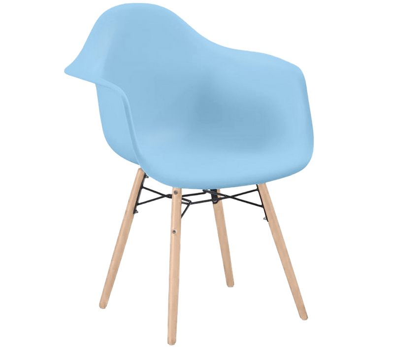 Chaise De Salle à Manger Design Scandinave - Pieds En Bois - Skandiva Bleu Clair