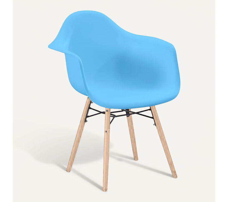 Chaise De Salle À Manger Design Scandinave - Pieds En Bois - Skandiva Bleu