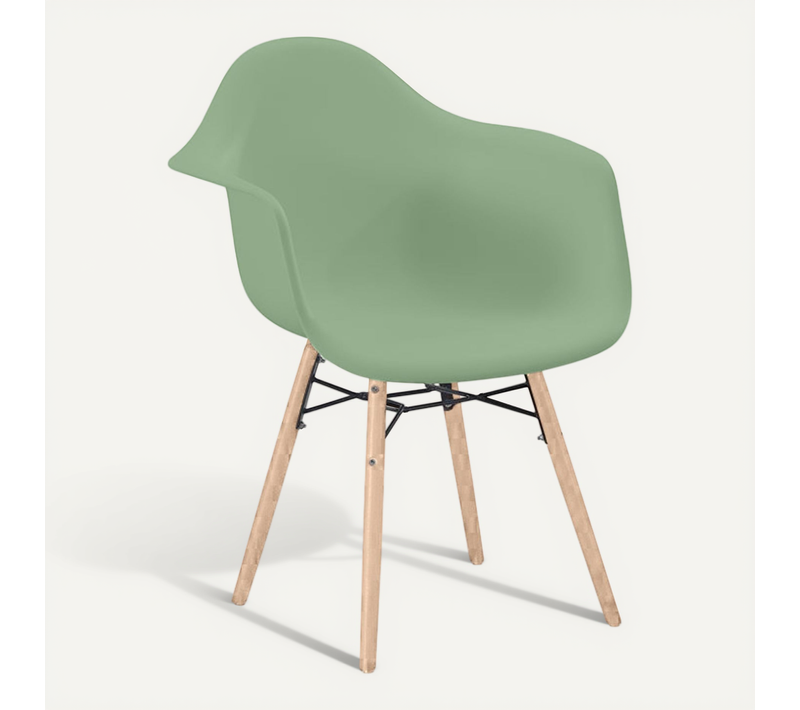 Chaise De Salle À Manger Design Scandinave - Pieds En Bois - Skandiva Vert Pastel