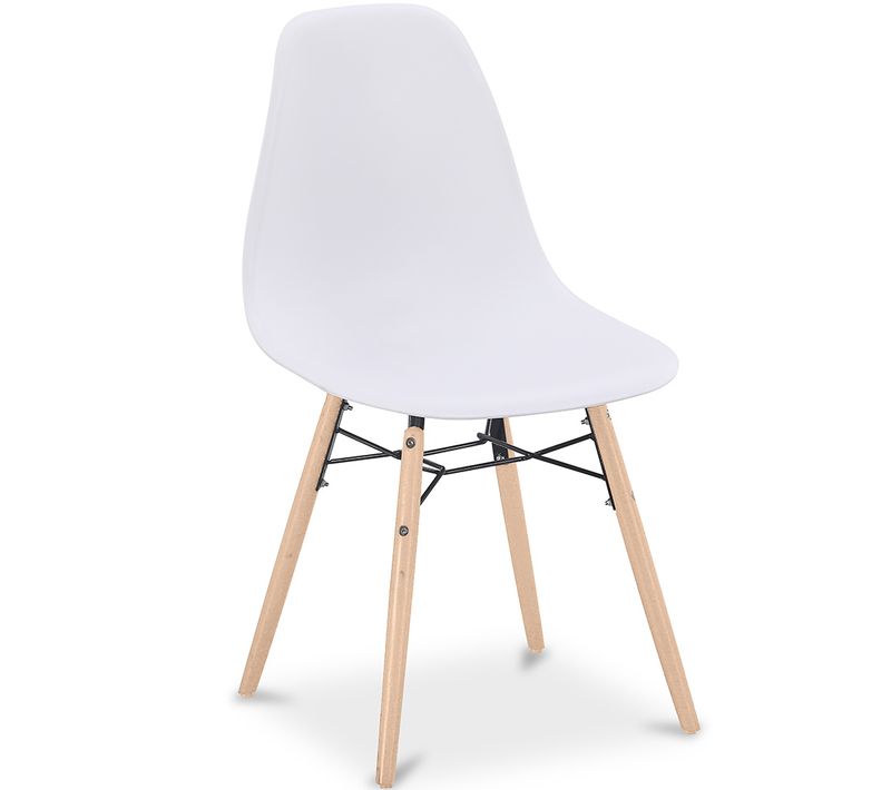 Chaise De Salle à Manger - Design Scandinave - Pieds En Bois - Lumi Blanc