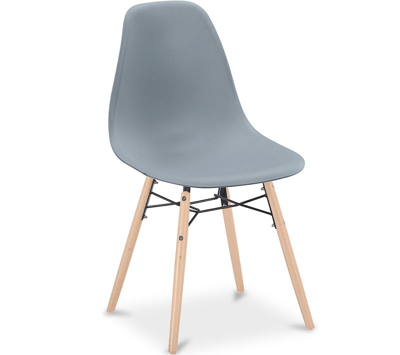 Chaise De Salle à Manger - Design Scandinave - Pieds En Bois - Lumi Gris Clair