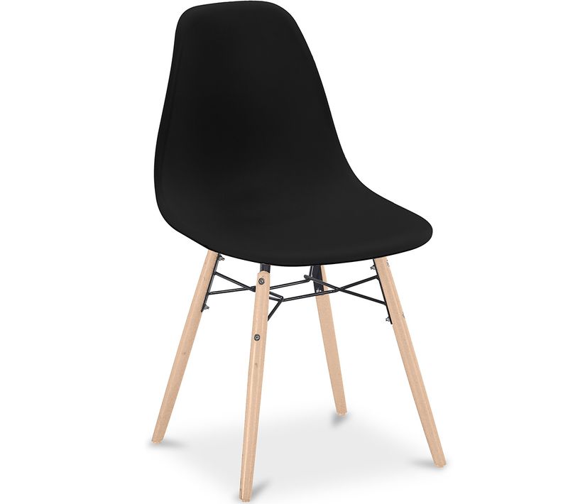 Chaise De Salle à Manger - Design Scandinave - Pieds En Bois - Lumi Noir