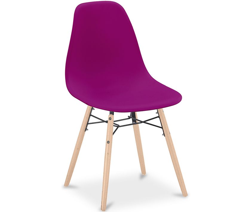 Chaise De Salle à Manger - Design Scandinave - Pieds En Bois - Lumi Mauve