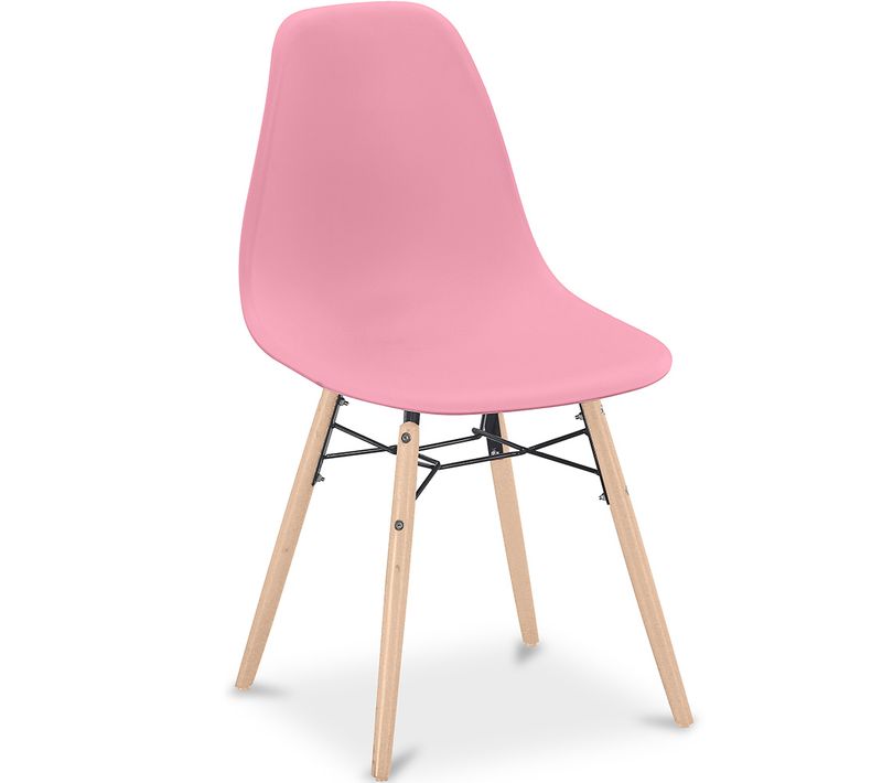 Chaise De Salle à Manger - Design Scandinave - Pieds En Bois - Lumi Rose
