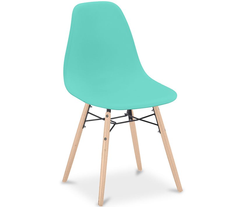 Chaise De Salle à Manger - Design Scandinave - Pieds En Bois - Lumi Turquoise