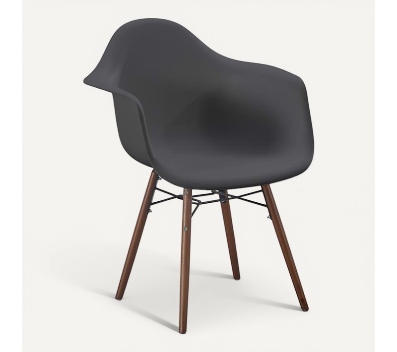 Chaise De Salle À Manger - Design Scandinave - Pieds En Bois Foncé - Skandiva Gris Foncé