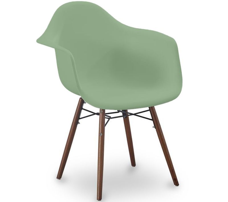 Chaises De Salle à Manger - Design Scandinave - Pieds En Bois Foncé - Skandiva Vert Pastel