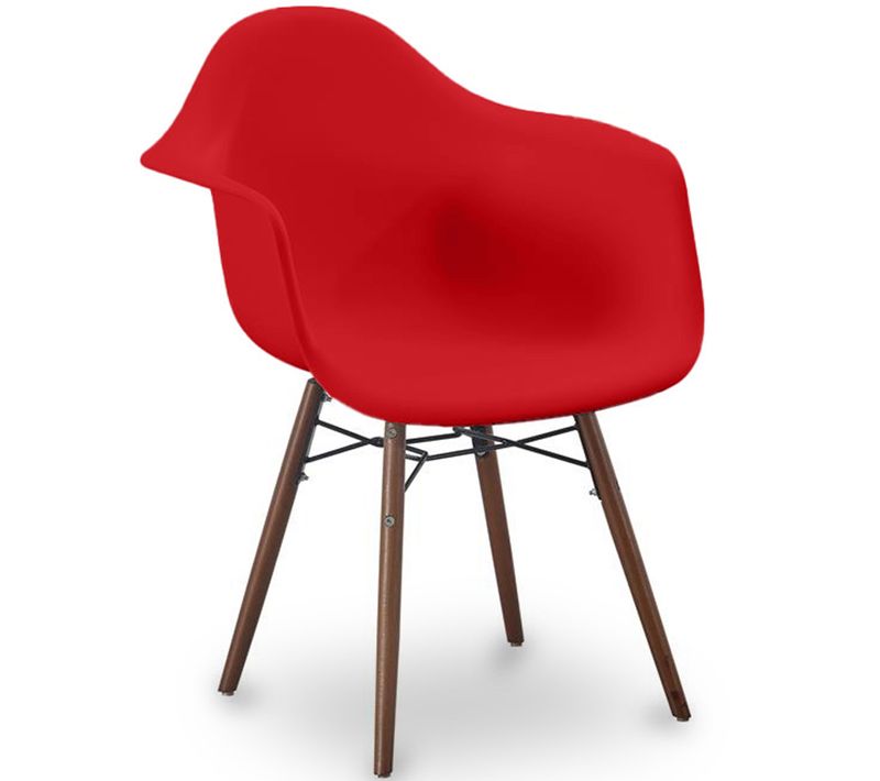 Chaises De Salle à Manger - Design Scandinave - Pieds En Bois Foncé - Skandiva Rouge
