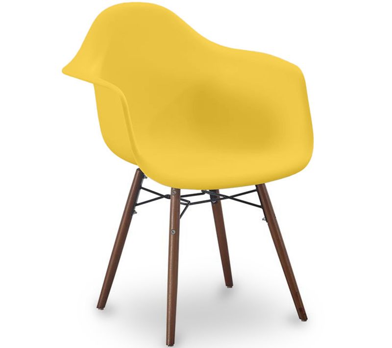 Chaises De Salle à Manger - Design Scandinave - Pieds En Bois Foncé - Skandiva Jaune