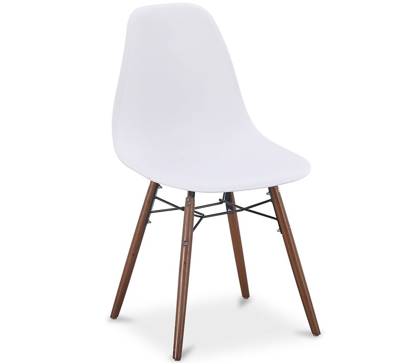 Chaises De Salle à Manger - Design Scandinave - Pieds En Bois Foncé - Lumi Blanc