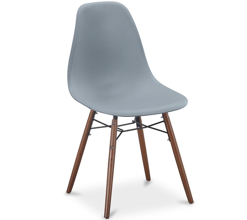 Chaise De Salle À Manger - Design Scandinave - Pieds En Bois Foncé - Lumi Gris Clair