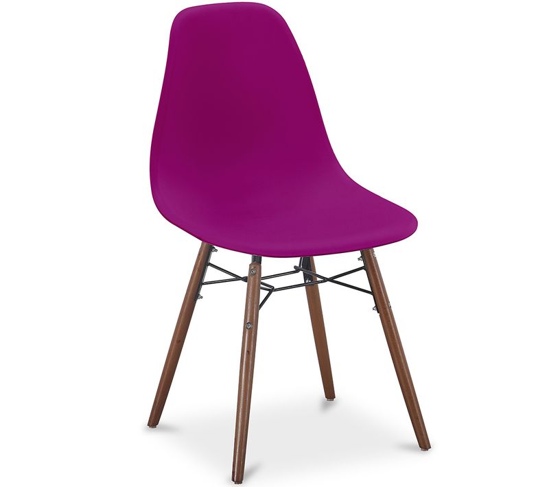 Chaise De Salle À Manger - Design Scandinave - Pieds En Bois Foncé - Lumi Mauve
