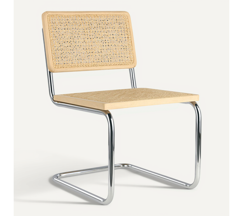 Chaise De Salle À Manger - Design Vintage - Bois Et Rotin - Nouvelle édition - Lia Naturel