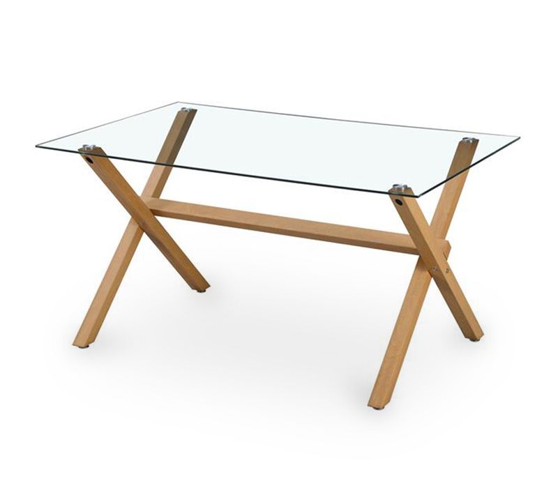 Table à Manger Rectangulaire - Design Scandinave - 6 Couverts - Liona Naturel