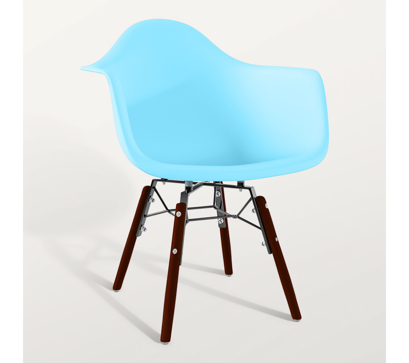 Chaise Pour Enfants - Design Scandinave - Pieds En Bois Foncé - Skandiva Bleu Clair