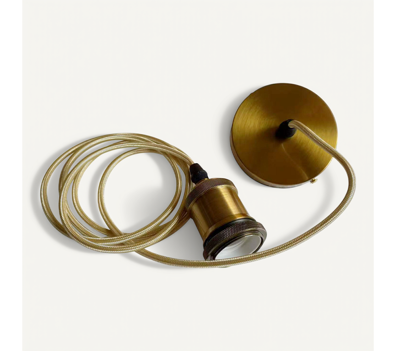 Câble De Lampe Suspendue Doré Vieilli Avec Hauteur Réglable - Hylur Doré