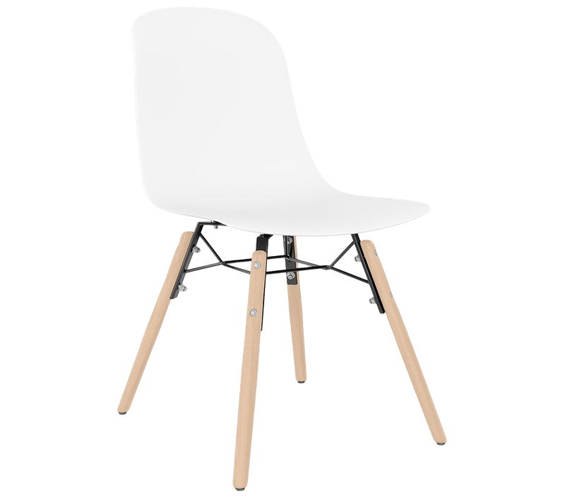 Chaise De Salle à Manger Avec Pieds En Bois Naturel – Style Moderne Et Fonctionnalité -beni Blanc