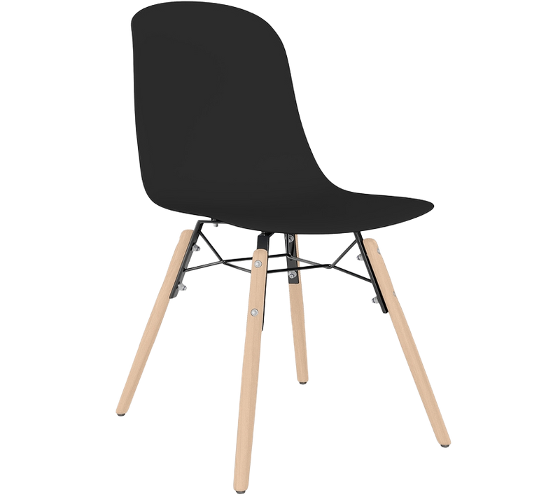 Chaise De Salle À Manger Avec Pieds En Bois Naturel – Moderne Et Fonctionnalité -beni Noir