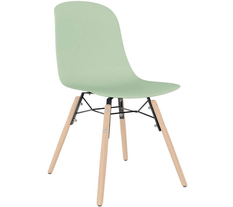Chaise De Salle À Manger Avec Pieds En Bois Naturel – Moderne Et Fonctionnalité -beni Vert Pastel