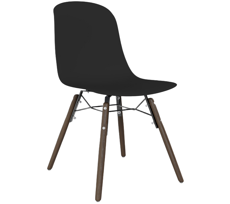 Chaise De Salle À Manger Avec Pieds En Bois Foncé – Moderne Et Fonctionnalité - Larof Noir
