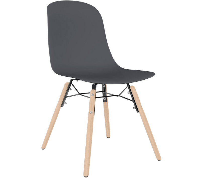 Chaise De Salle À Manger Avec Pieds En Bois Naturel – Moderne Et Fonctionnalité -beni Gris