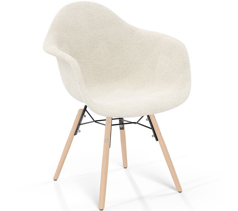 Chaise Avec Accoudoirs - Rembourrée En Bouclé - - Salle à Manger, Bureau Ou Salle D'attente - Skandi