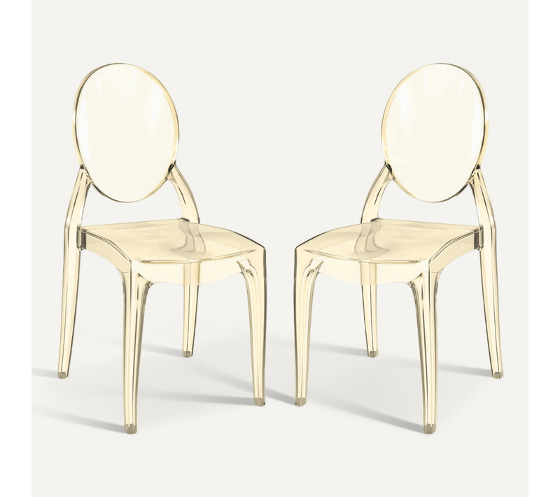 Pack De 2 Chaises De Salle À Manger Transparentes - Pauline Ambre
