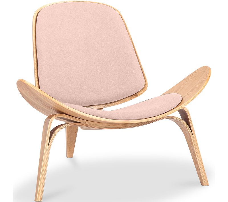 Fauteuil Design - Fauteuil Scandinave - Revêtement Tissu - Pêche - Luna Pêche