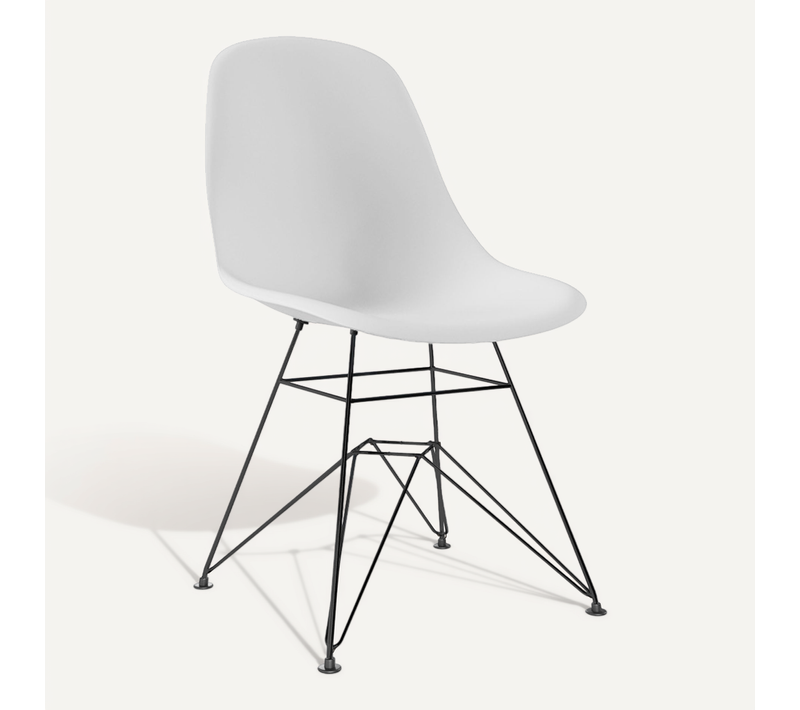 Chaise De Salle À Manger Avec Pieds En Métal – Design Moderne – Brielle Blanc