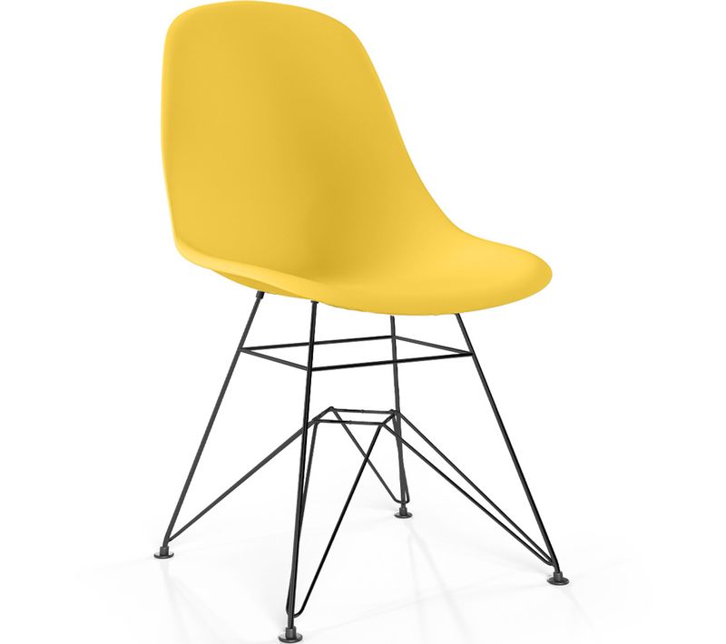 Chaise De Salle à Manger Avec Pieds En Métal – Design Moderne – Brielle Jaune
