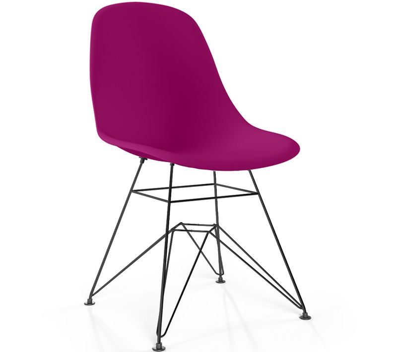 Chaise De Salle À Manger Avec Pieds En Métal – Design Moderne – Brielle Mauve