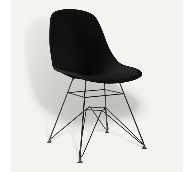 Chaise De Salle à Manger Avec Pieds En Métal – Design Moderne – Brielle Noir