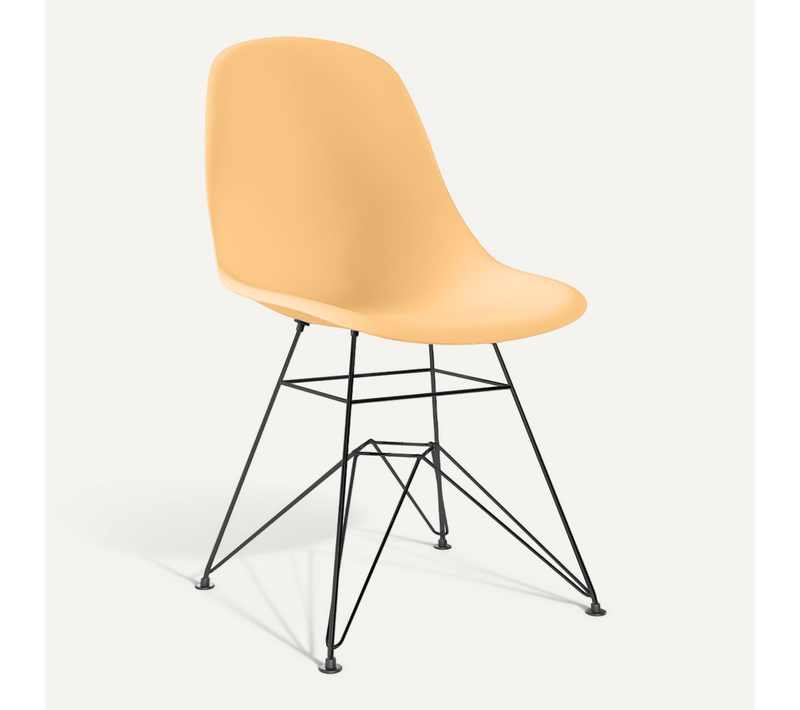 Chaise De Salle À Manger Avec Pieds En Métal – Design Moderne – Brielle Orange Pâle