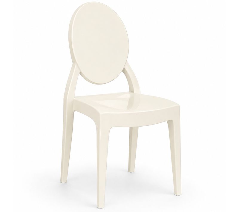 Chaise De Salle À Manger Transparente - Pauline Crème