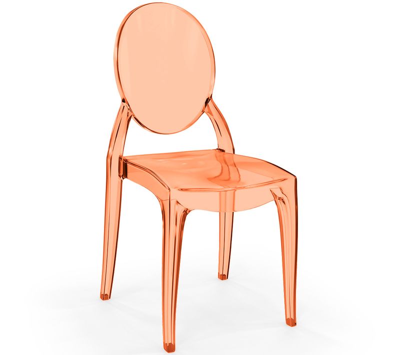 Chaise De Salle À Manger Transparente - Pauline Orange