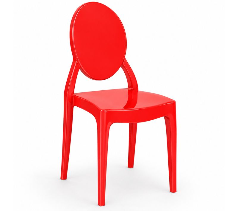 Chaise De Salle À Manger Transparente - Pauline Rouge