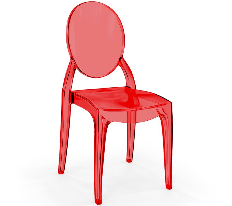 Chaise De Salle À Manger Transparente - Pauline Rouge Transparent
