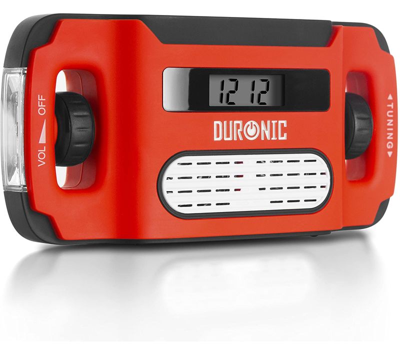 Apex Radio Alarme Lampe Torche - Charge USB Dynamo Solaire - Affichage Numérique